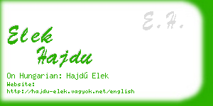 elek hajdu business card
